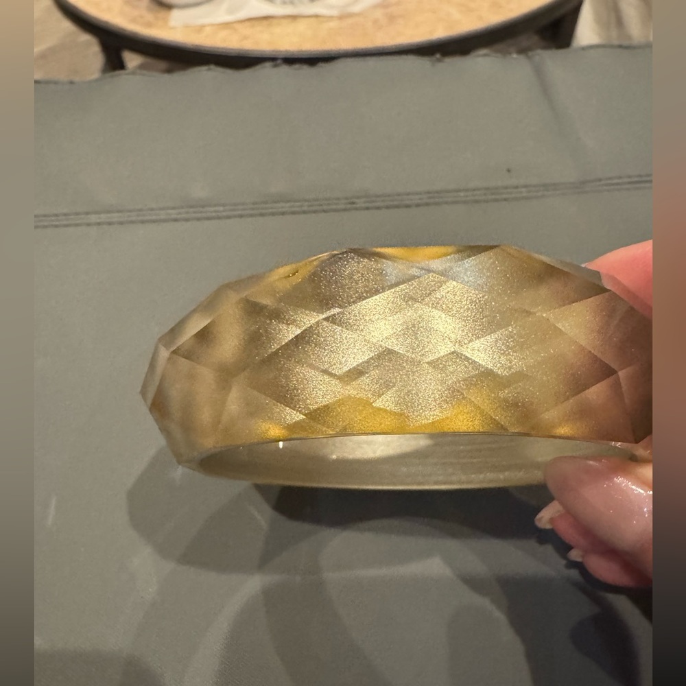 Vintage faceted, yellow lucite bangle bracelet